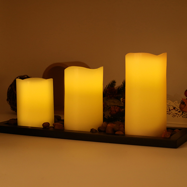 Moving Wick Flameless LED Pillar Candles for Wedding Centerpieces