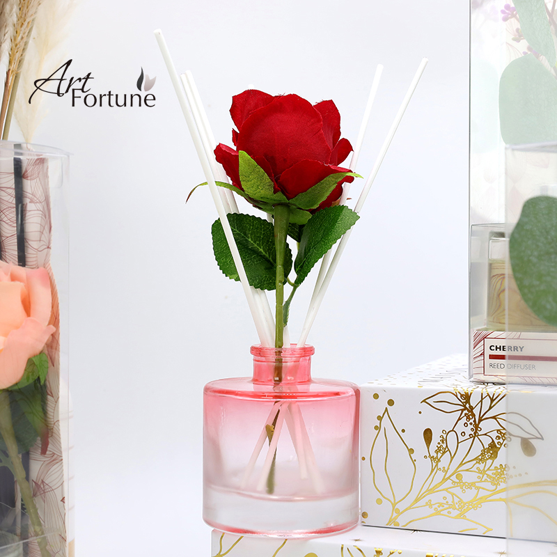 Romantic Reed Diffuser with Flowers with Multiple Specifications Glass Bottles
