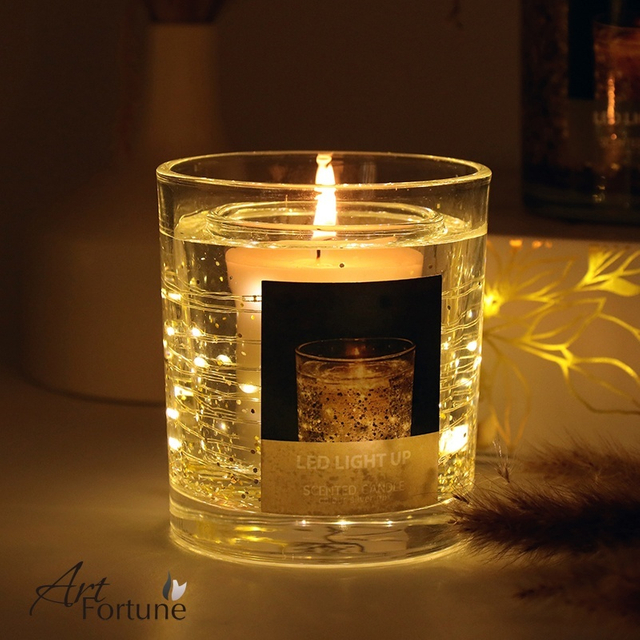 Wholesale Private Label Romantic Luxury Aromatherapy LED Candle with Jelly Wax for Christmas Gift and Decoration