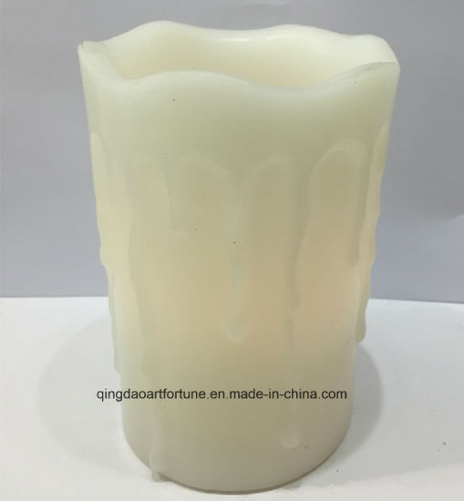 Indoor Outdoor Ivory LED Wax Candle with Battery Operated