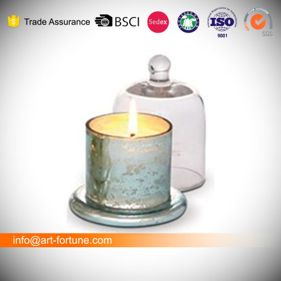 Fragrance Cloche Jar Candle with Electroplate and Mercury for Home Decor