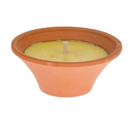 Garden Citronella Candles in Natural Ceramic Pot for Outdoor Use