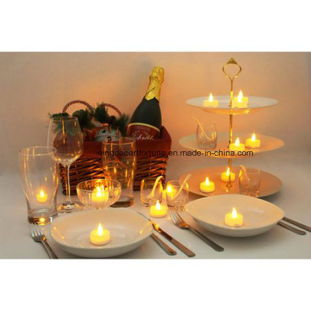Golden Glitter Wavy LED Wax Candle with Timer for Decoration
