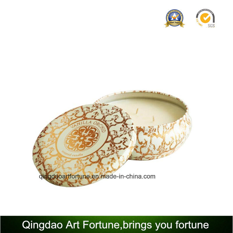 Big Printed Glass Candle Container for Candle and Flora Decor