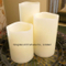 Hot Sale Flameless Pillar Candle with Waved Top-Set of 3