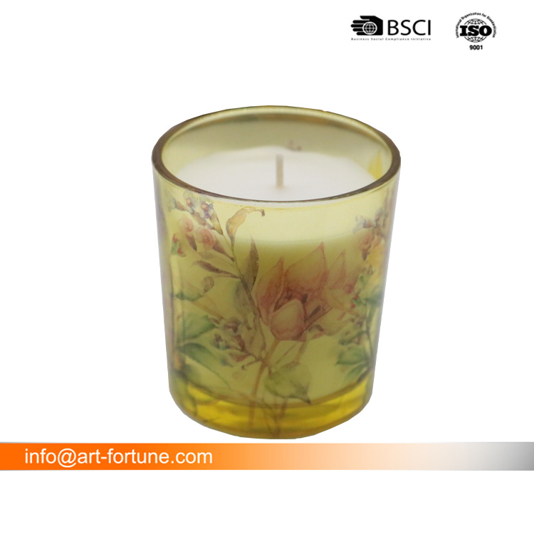 4.5oz Flower Scented Glass Candle for Home Decor