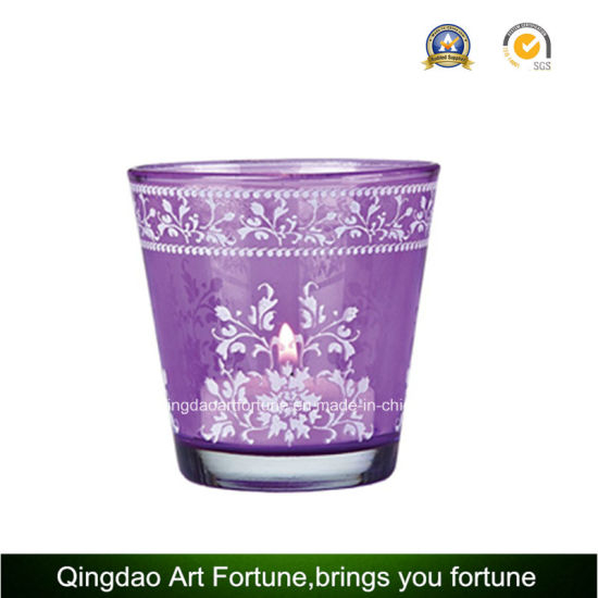 Votive Glass Holder with Wording for Tealight and Votive Candle