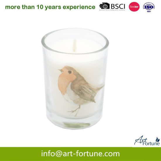 Scent Glass Candle with Decal Paper for Festival