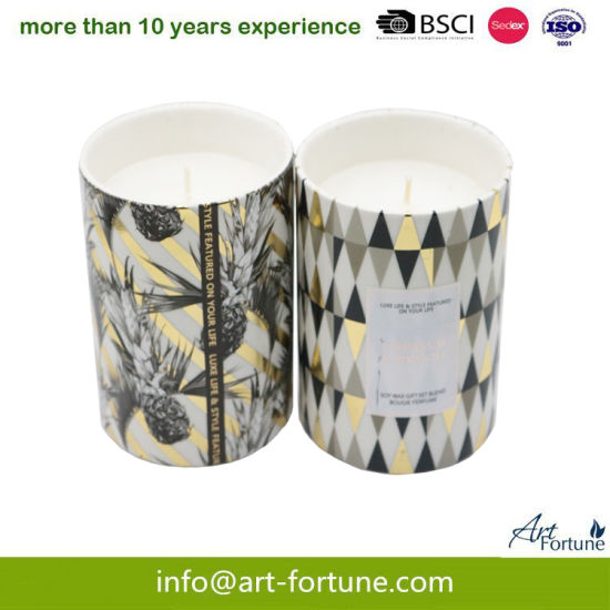 Spice Ceramic Candle with Decal Paper for Home Decor
