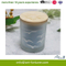 Scent Glass Jar Candle with Silkscreen and Wooden Lid for Home Decor