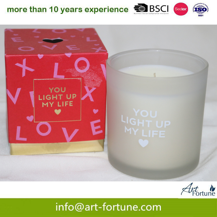 Valentine`S Day Glass Candle with Gift Box