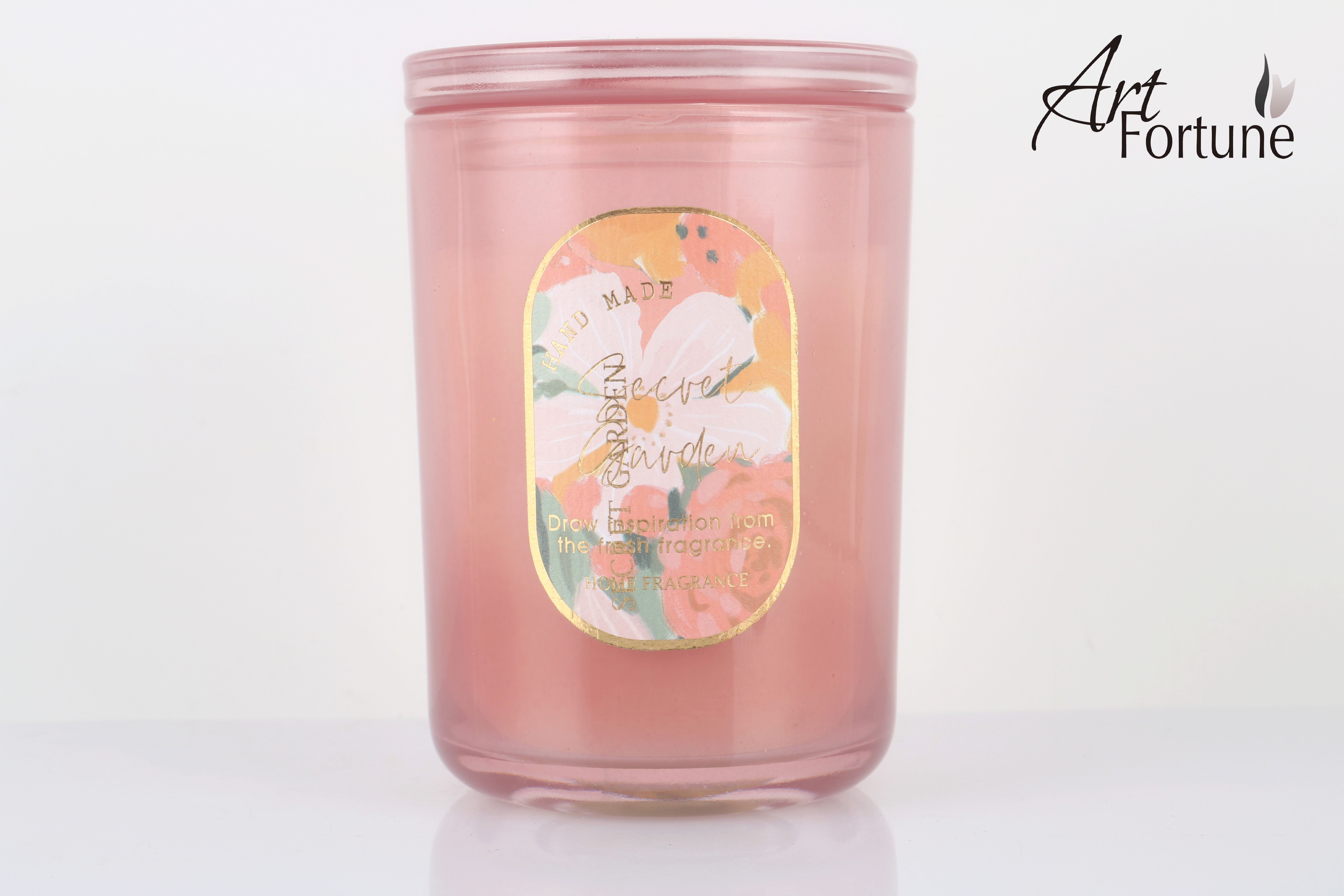 Customized Rose Scented Glass Candle with Color Box