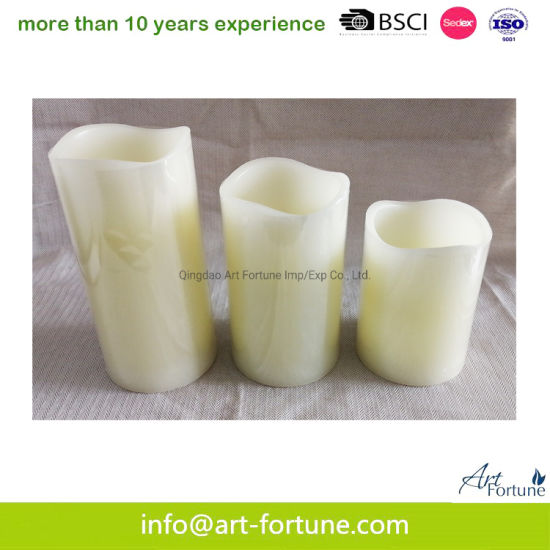 3pk LED Wax Pillar Candle in Assorted Height
