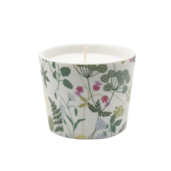 Scented Ceramic Candle with Flower Decal Paper for Home Decor