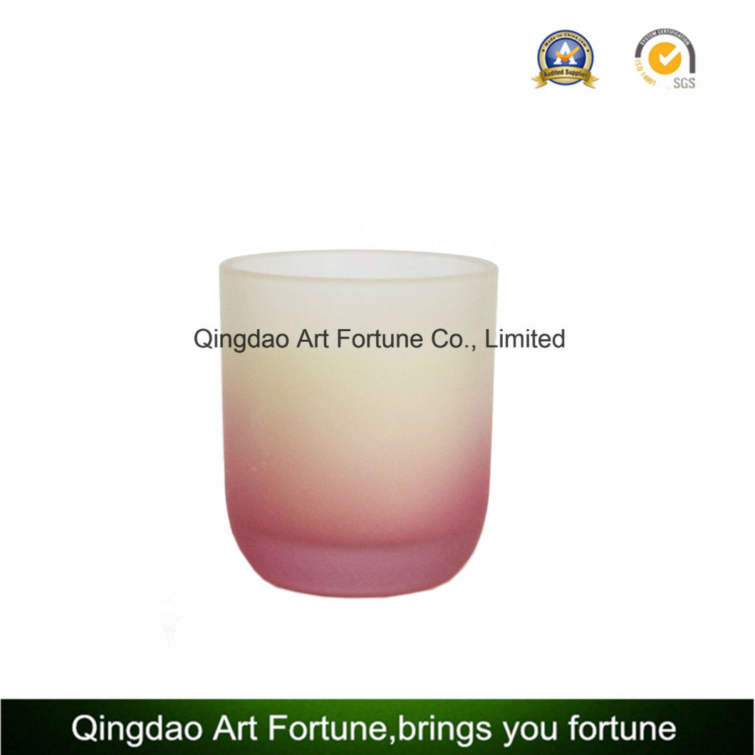 Big Printed Glass Candle Container for Candle and Flora Decor