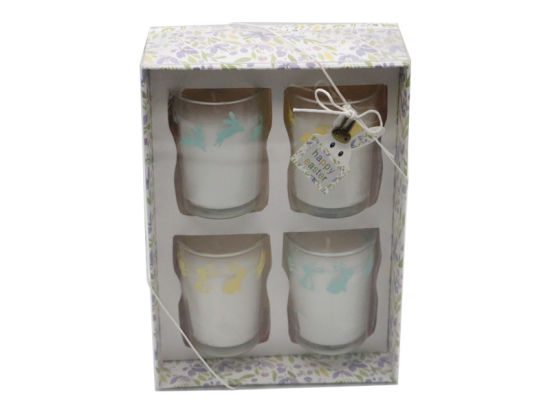 Glass Candle and Reed Diffuser with Decal Paper Gift Set for Easter Festival