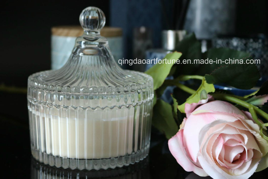 Hot Sale Glass Candy Candle Jar with Lid Food Storage