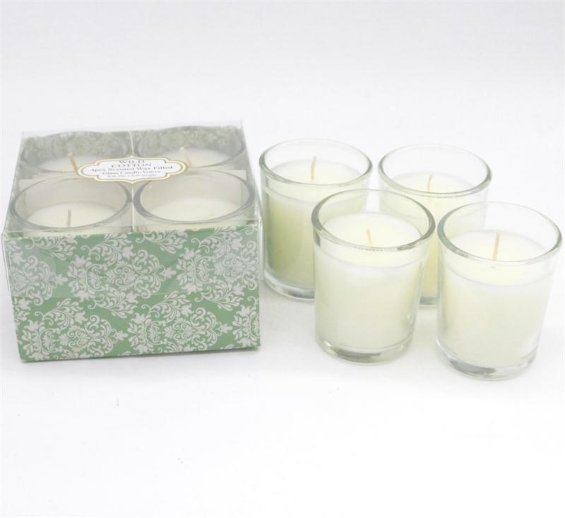 4pk Scented Glass Votive Candles in Gift Boxes for Promotion