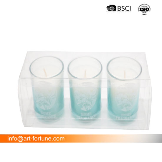 Set of 2 Scented Glass Jar Candle with Decal Paper in Gift Box for Home Decor