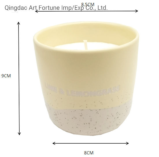 180g Scented Candle with Yellow Color Surface Layered Glaze Ceramicfor Home Decor