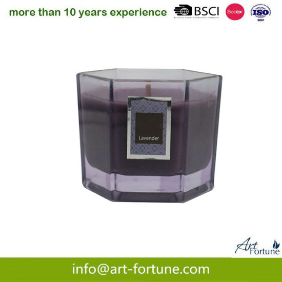 Glass Scented Candle with Color Label for Home Decor