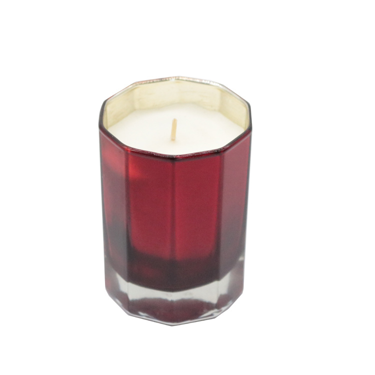 Sprayed Octagon Cup Filled with Scent Candle for Home Decor