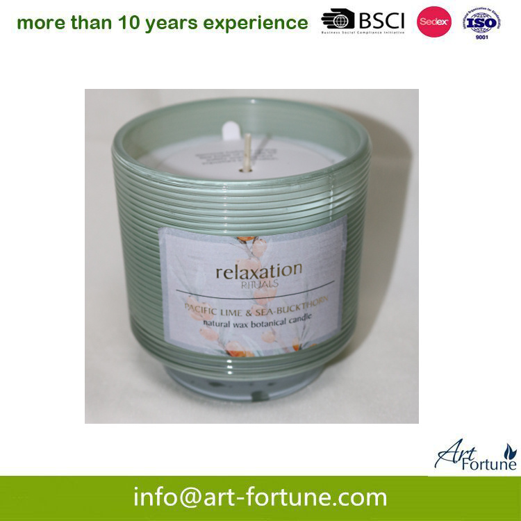 7oz Textured Scent Glass Jar Candle for Home Decor