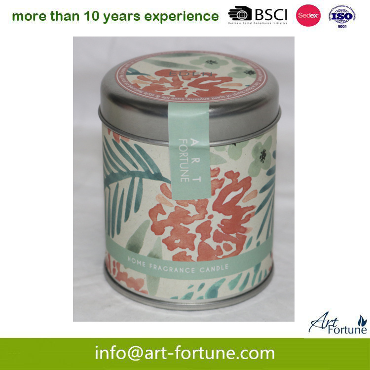 Travel Tin Candle with Color Label for Home Decor
