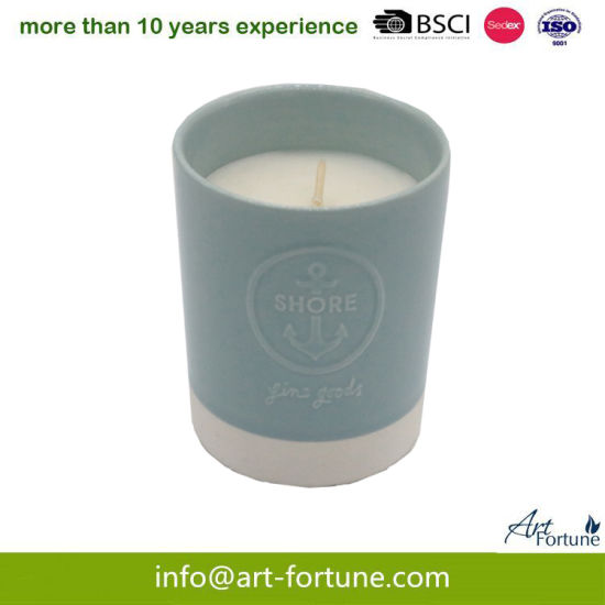 Scented Ceramic Candle with Solid Soray for Home Decor