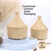 Elegant White Ceramic Tagine Candle for Stylish Home Decor