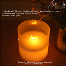 Hot Sale Flickering Flameless LED Lighting Wax Glass Candle for Home Decor
