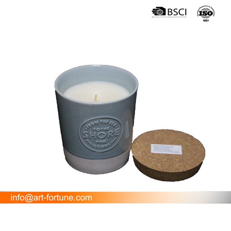 Galze Ceramic Jar Scented Aroma Candle with Cork Lid