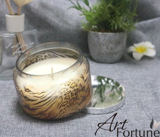 320g Paraffin Wax Scented Candle with Leopard Color Coating