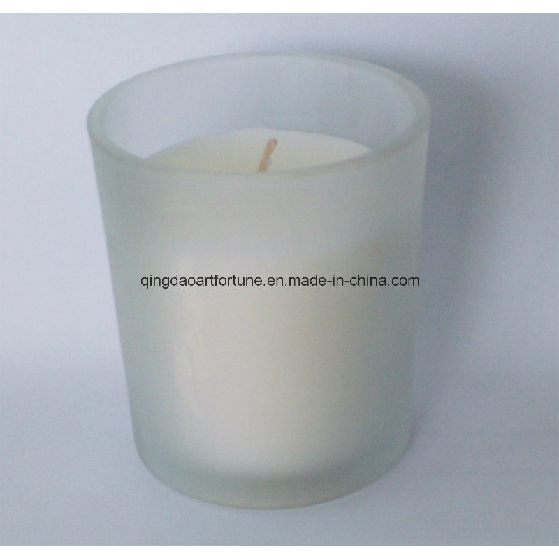 Big Printed Glass Candle Container for Candle and Flora Decor