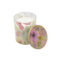 Glass Scented Candle with Paper Decal and Wood Cover for Home Decor