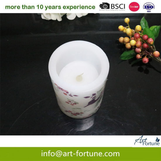 LED Flamless Candle with Full Wrapped Decal