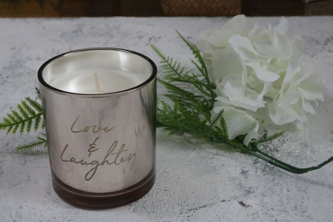Scent Glass Candle with Electroplate and Laser Cut for Home Decor