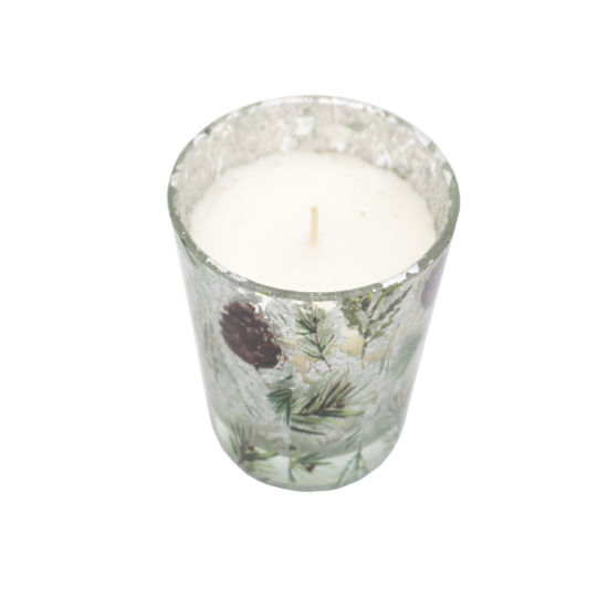 7*8cm Scent Glass Candle with Gold Decal Paper for Christmas Festival