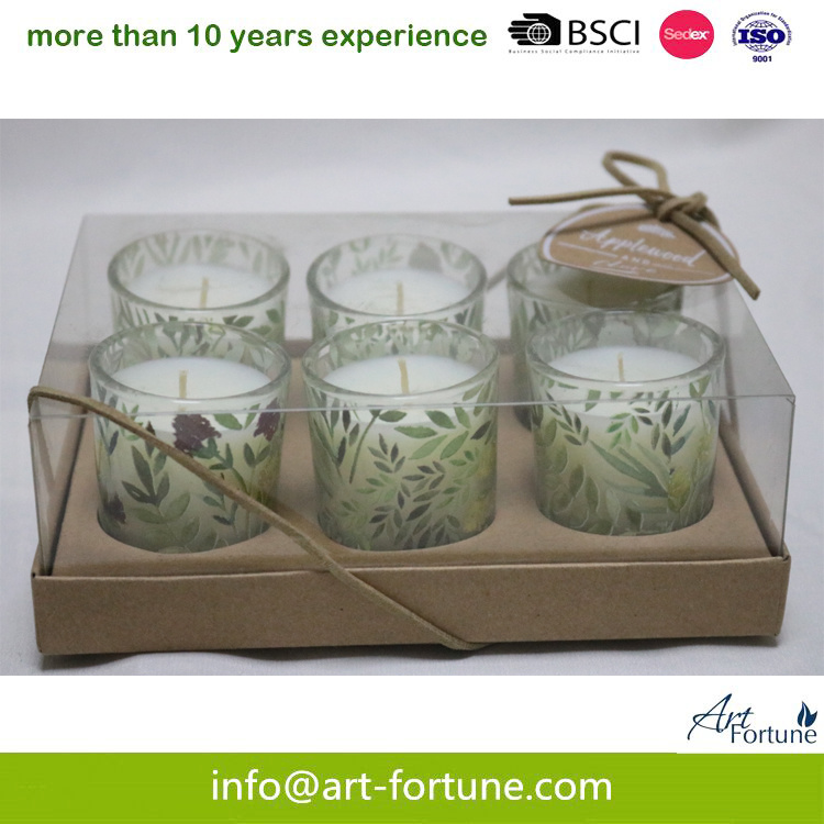 Set of 3 Scent Soy Wax Glass Jar Candle in Gift Box for Home Decor