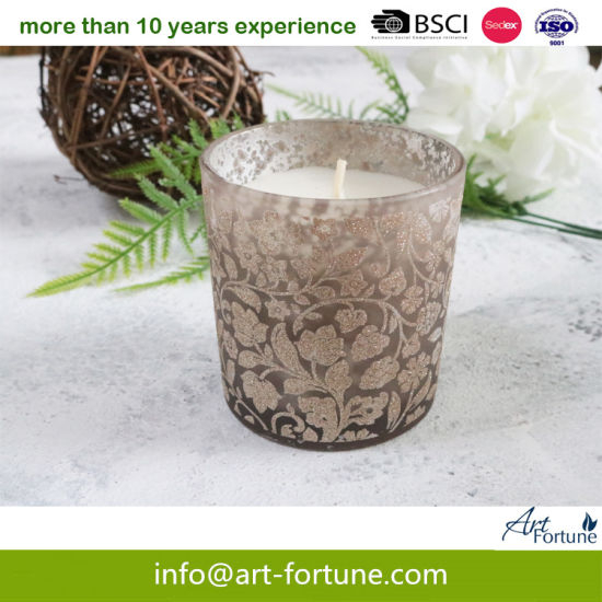 Scented Glass Candle with Wrap Decal and Inner Sprayed