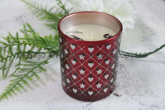 Scent Glass Candle with Electroplate and Color Coating for Home Decor