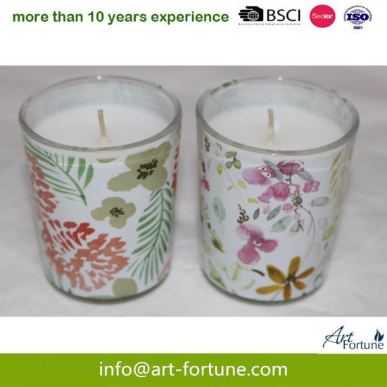 Floral Scent Glass Candle for Home Decor
