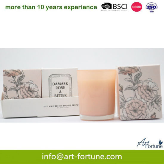 140g Customized Scent Glass Candle in Gift Box with High Quality Fragrance