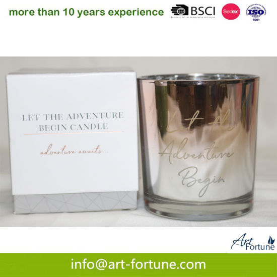 Electroplate Scent Glass Jar Candle with Gift Box