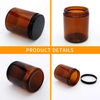 8oz Glass Candle Jars with Airtight Bamboo Lids Bulk Matte Black Empty Candle Vessels Container for Making Scented Candles