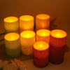 Festive Christmas LED Golden Glittering LED Pillar Candle