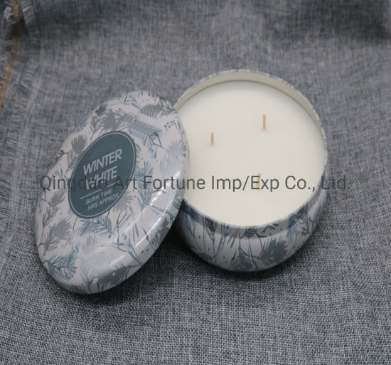 Scented Candle in Printed Tin with Travel Lid