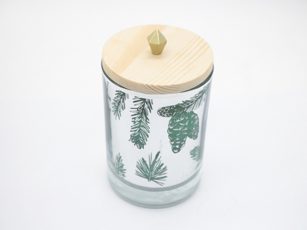Scented Glass Candle with Wooden Lid
