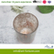 Glass Candle Holder with Outer Cut Surface and Inner Electroplated for Home Decoration