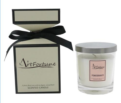Scent Glass Candle with Decal Paper in Gift Box for Promotation